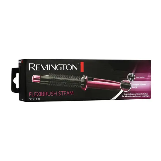 Стайлер для волос REMINGTON CB4N, 1 режим, 140°С, набор расчесок-насадок, керамика, паровой, розовый, фото 5