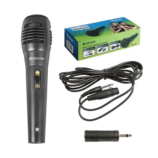 Микрофон DEFENDER MIC-129, проводной, кабель 5 м, черный, 64129, фото 1