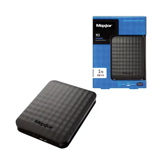 Диск жесткий внешний HDD SEAGATE &quot;Maxtor M3 Portable&quot;, 1 Tb, 2,5&quot;, USB 3.0, черный, STSHX-M101TCBM, фото 1