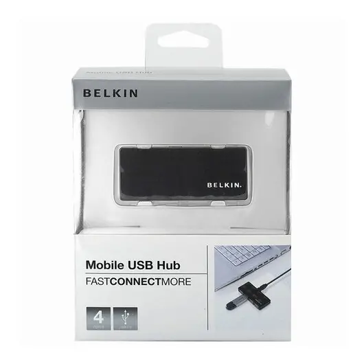 Хаб BELKIN Quilted, USB 2.0, 4 порта, порт для питания, черный, F5U404cwBLK, фото 2