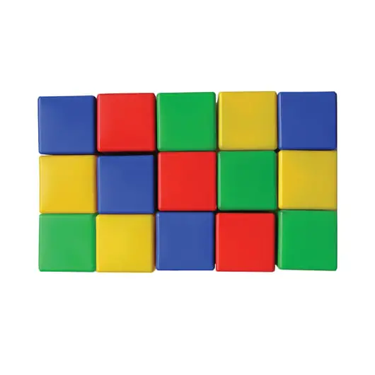 Кубики пластиковые, 15 шт., 8х8х8 см, цветные, &quot;Десятое королевство&quot;, 00902, фото 1