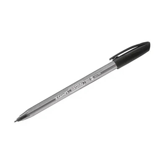 Ручка шариковая Luxor &quot;InkGlide 100 Icy&quot; черная, 0,7мм, трехгран., фото 3