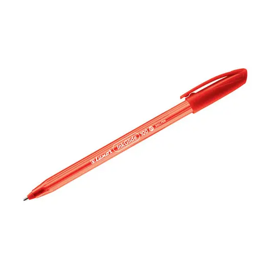 Ручка шариковая Luxor &quot;InkGlide 100 Icy&quot; красная, 0,7мм, трехгран., фото 2