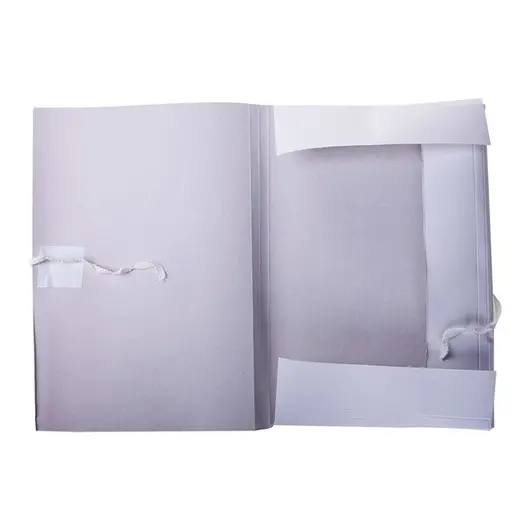 Папка для бумаг с завязками OfficeSpace, картон мелованный, 300г/м2, белый, до 200л., фото 2