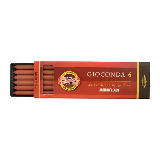 Сангина Koh-I-Noor &quot;Gioconda&quot;, коричневая красная, стержень, 5,6мм, 6шт., пластик короб, фото 1