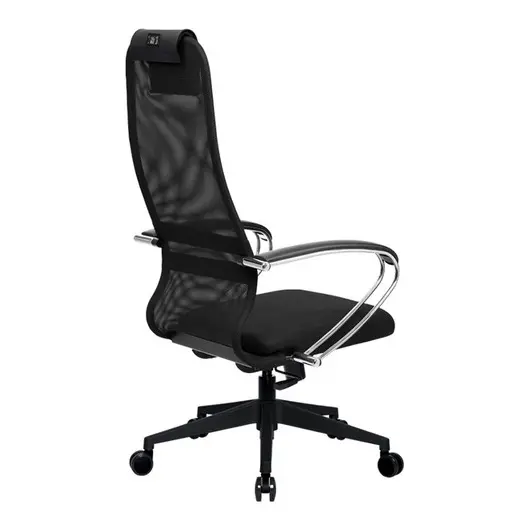 Кресло руководителя Метта BK-8 PL2, ткань-сетка черная №20, спинка-сетка, топ-ган, фото 3