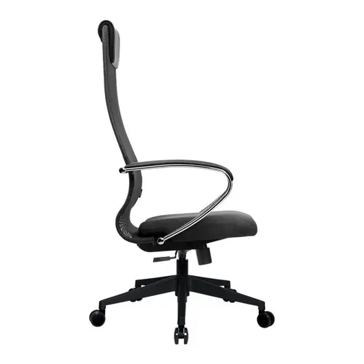Кресло руководителя Метта BK-8 PL2, ткань-сетка темно-серая №21, спинка-сетка, топ-ган, фото 2