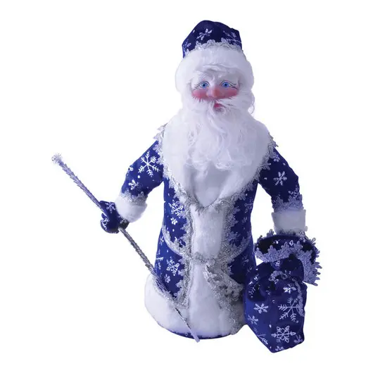 Декоративная кукла &quot;Дед Мороз под елку&quot; 40см, в синем костюме, подарочная упаковка, фото 1