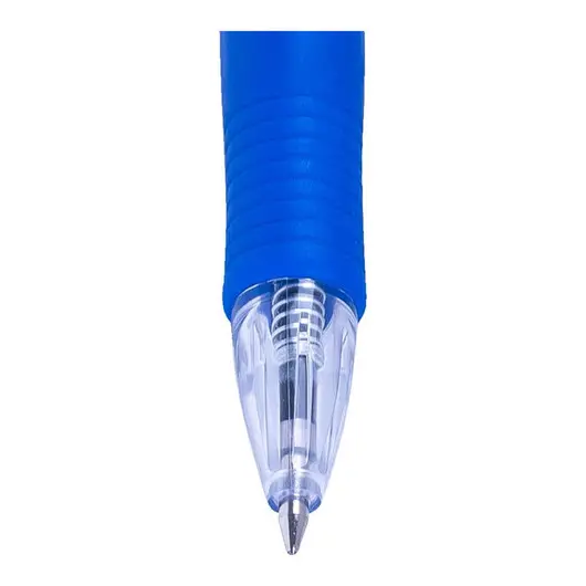 Ручка шариковая автоматическая OfficeSpace &quot;Predictor&quot; синяя, 0,7мм, грип, прозр. корпус, штрихкод, фото 2