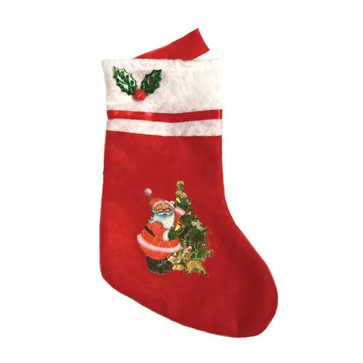 Подарочный Рождественский мешок в форме носка, 24см, фото 1