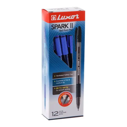 Ручка шариковая Luxor &quot;Spark II&quot; синяя, 0,7мм, грип, фото 3