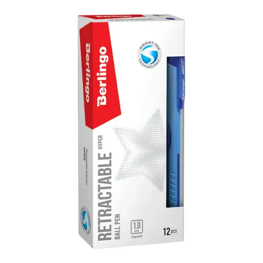 Ручка шариковая автоматическая Berlingo &quot;Hyper&quot; синяя, 1,0мм, прорез. корпус, фото 2