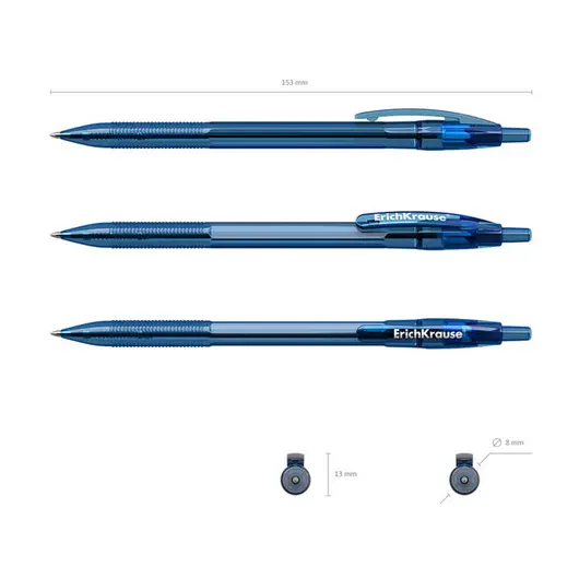 Ручка шариковая автоматическая Erich Krause &quot;R-301 Original Matic&quot; синяя, 0,7мм, фото 2