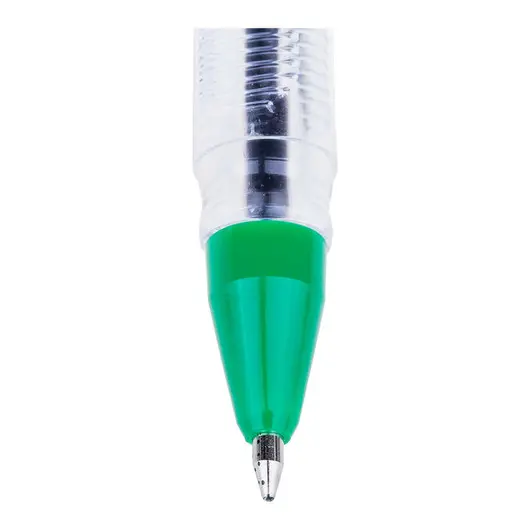 Ручка шариковая Crown &quot;Oil Jell&quot; зеленая, 0,7мм, штрих-код, фото 2
