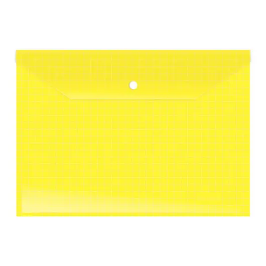 Папка-конверт на кнопке Berlingo, А4, 140мкм, прозрачная, клетчатая запечатка, ассорти, фото 5