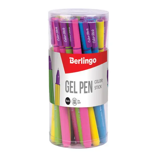Ручка гелевая Berlingo &quot;Color Stick&quot; черная, 0,5мм, корпус ассорти, фото 2