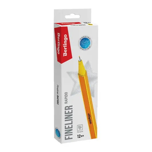 Ручка капиллярная Berlingo &quot;Rapido&quot; желтая, 0,4мм, трехгранная, фото 2