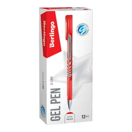 Ручка гелевая Berlingo &quot;G-Line&quot; красная, 0,5мм, игольчатый стержень, фото 2