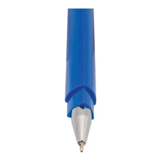Ручка шариковая Союз &quot;Tetra&quot; синяя, 0,7мм, трехгранн., синий корпус, под логотип, фото 2