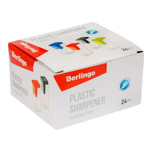 Точилка пластиковая Berlingo &quot;Classic Pro&quot;, 1 отверстие, контейнер, ассорти, фото 3