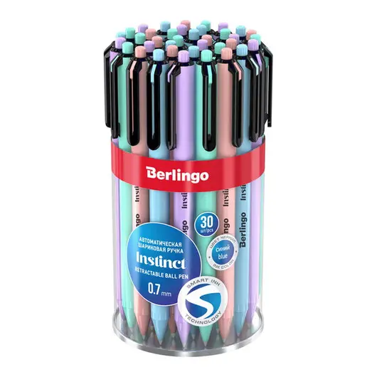 Ручка шариковая автоматическая Berlingo &quot;Instinct&quot;, 0,7мм, синяя, корпус ассорти, фото 4