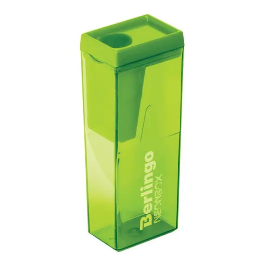 Точилка пластиковая Berlingo &quot;NeonBox&quot;, 1 отверстие, контейнер, ассорти, фото 4