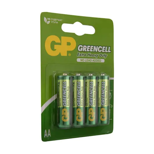 Батарейка GP Greencell AA (R06) 15S солевая, BL4, фото 2