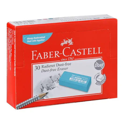 Ластик Faber-Castell &quot;Dust Free&quot;, прямоугольный, картонный футляр, 11*18*41мм, бирюзов./розов./синий, фото 5