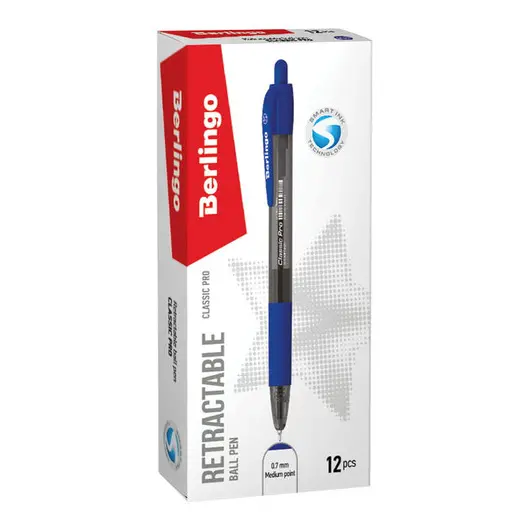 Ручка шариковая автоматическая Berlingo &quot;Classic Pro&quot; синяя, 0,7мм, грип, фото 3