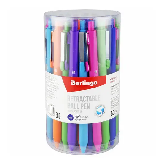 Ручка шариковая автоматическая Berlingo &quot;Starlight RT&quot;, синяя, 0,7мм, корпус ассорти, фото 2