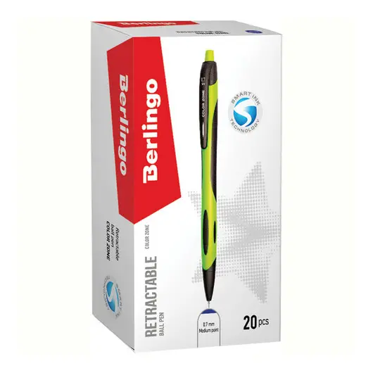 Ручка шариковая автоматическая Berlingo &quot;Color Zone&quot; 0,7мм, синяя, корпус ассорти, фото 3