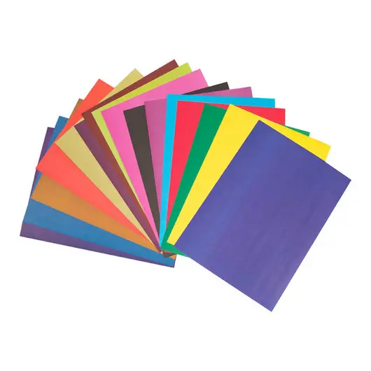 Цветная бумага двусторонняя A4, Мульти-Пульти, 16л., 16цв., в папке, фото 4