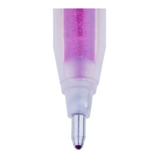 Ручка гелевая Crown &quot;Glitter Metal Jell&quot; розовая с блестками, 1,0мм, фото 2