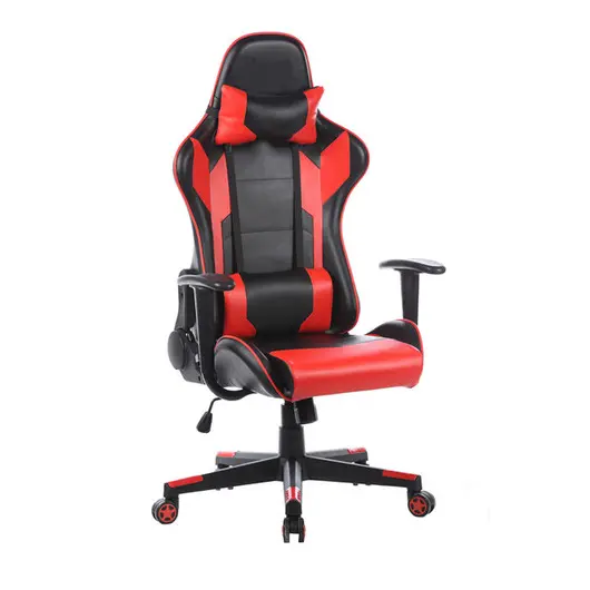 Кресло игровое Helmi HL-G01 &quot;Victory&quot;, искусственная кожа, черная/красная, 2 подушки, фото 1