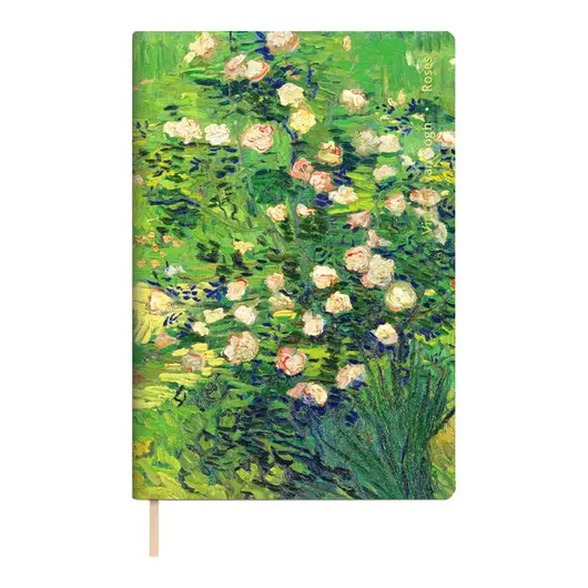Записная книжка А6 80л. ЛАЙТ, кожзам, Greenwich Line &quot;Vision. Van Gogh. Roses&quot;, тон. блок, зол. срез, фото 2