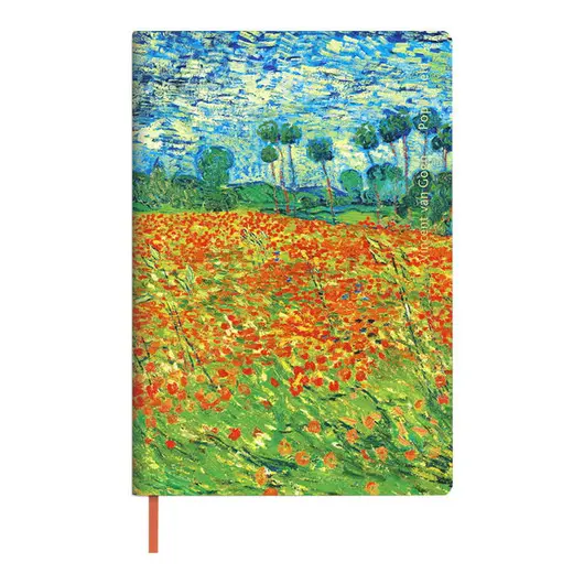 Записная книжка А6 80л. ЛАЙТ, кожзам, Greenwich Line &quot;Vision. Van Gogh. Poppy field&quot;, тон. блок, зол, фото 2