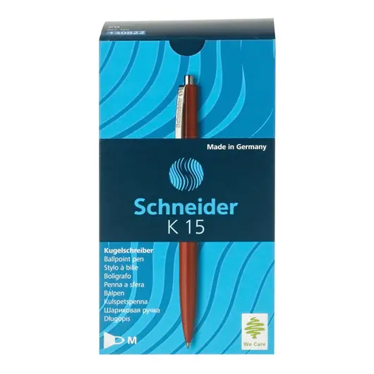 Ручка шариковая автоматическая Schneider &quot;K15&quot; синяя, корпус красный, 1,0мм, фото 3
