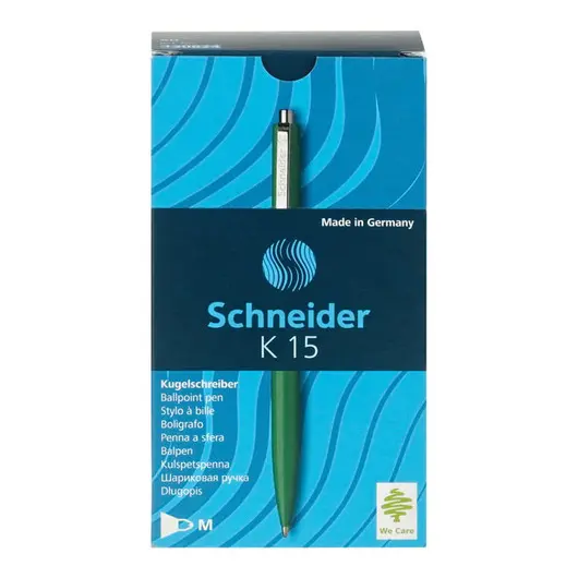 Ручка шариковая автоматическая Schneider &quot;K15&quot; синяя, корпус зеленый, 1,0мм, фото 3