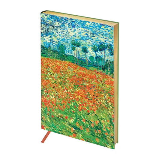 Записная книжка А5 80л. ЛАЙТ, кожзам, Greenwich Line &quot;Vision. Van Gogh. Poppy field&quot;, тон. блок, зол, фото 1