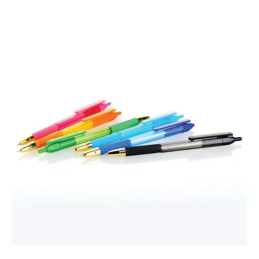 Ручка шариковая автоматическая MunHwa &quot;MC Gold Click&quot; синяя, 0,7мм, грип, штрих-код, корпус ассорти, фото 3