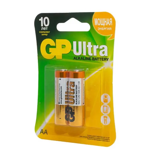 Батарейка GP Ultra AA (LR06) 15AU алкалиновая, BC2, фото 4