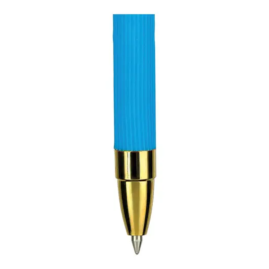 Ручка шариковая автоматическая MunHwa &quot;MC Gold Click&quot; синяя, 0,7мм, грип, штрих-код, корпус ассорти, фото 2