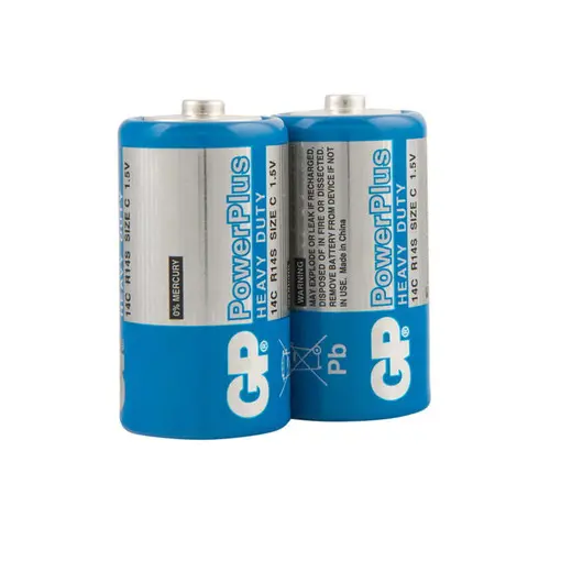 Батарейка GP PowerPlus C (R14) 14G солевая, OS2, фото 2