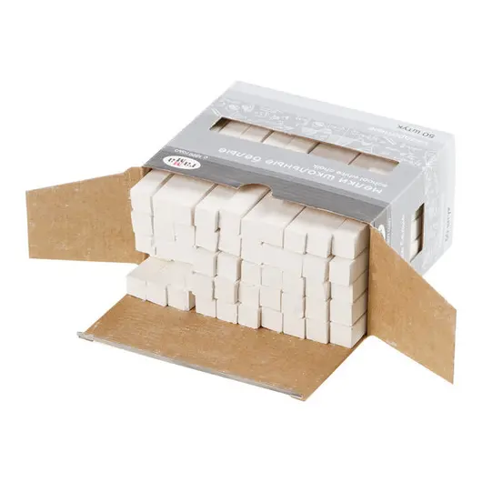 Мелки белые Гамма, 50шт., мягкие, квадратные, картонная коробка, фото 3