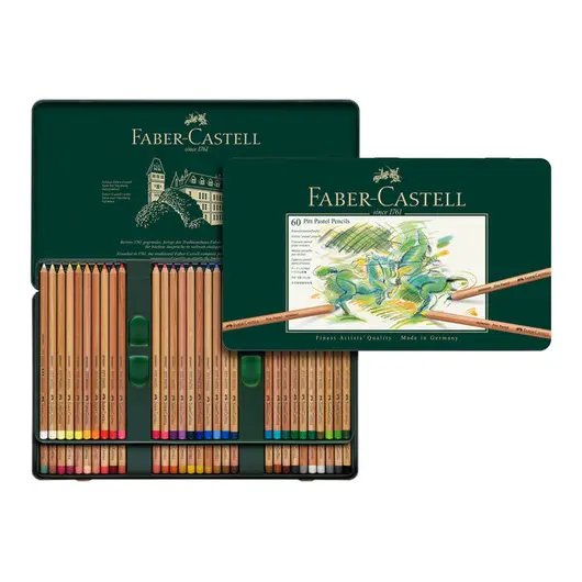 Пастельные карандаши Faber-Castell &quot;Pitt Pastel&quot; 60цв., метал. коробка, фото 3