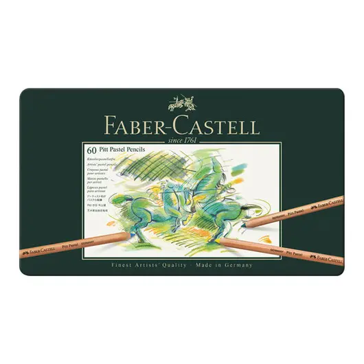 Пастельные карандаши Faber-Castell &quot;Pitt Pastel&quot; 60цв., метал. коробка, фото 1