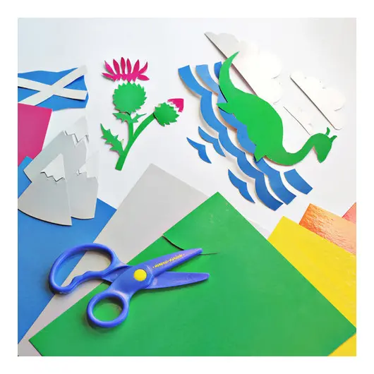 Картон цветной A4, Мульти-Пульти &quot;Енот в Шотландии&quot;, 10л., 10цв., лакированный, в папке, фото 2