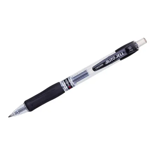 Ручка гелевая автоматическая Crown &quot;CEO Jell&quot; черная, 0,7мм, грип, фото 2