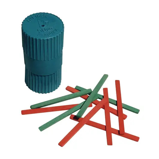 Счетные палочки (50 штук) двухцветные, из натурального дерева, в пластиковом тубусе, С 21, фото 1