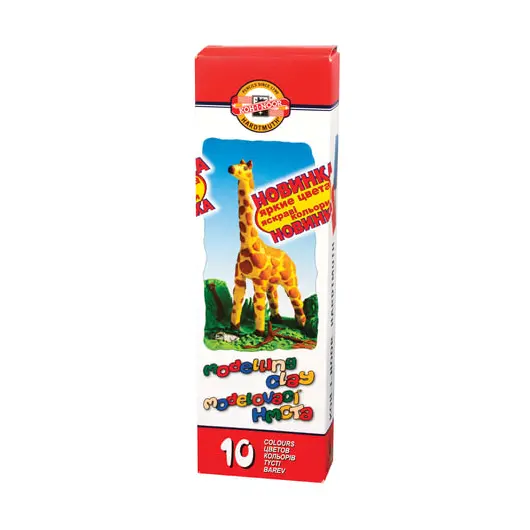 Пластилин классический KOH-I-NOOR &quot;Жираф&quot;, 10 цветов, 200 г, картонная упаковка, 013150400000RU, фото 1